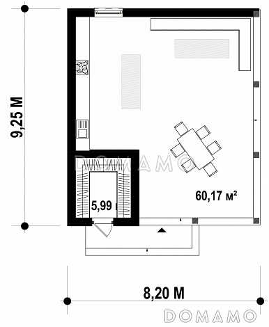 Проект классической беседки с кухней и кладовой / План 1 этажа