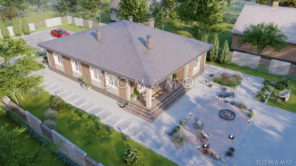 Проект дома с мастер-спальней, крытой террасой и встроенным гаражом / 8