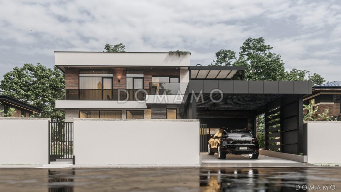 Проект современного двухэтажного дома из газобетона с сауной и балконом / 5