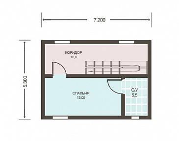 Проект дома из клееного бруса с мансардным окном / План мансардного этажа Проект дома из клееного бруса с мансардным окном / План мансардного этажа