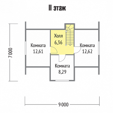 Проект каркасного дома 7х9 / План мансардного этажа Проект каркасного дома 7х9 / План мансардного этажа