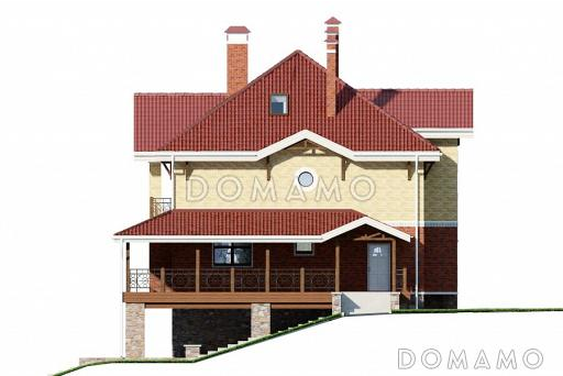 Проект дома с бильярдной, хамамом и большой террасой / Фасад 2