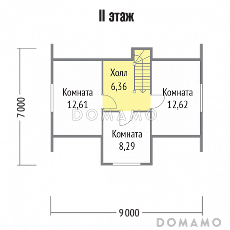 Проект каркасного дома 7х9 / План мансардного этажа Проект каркасного дома 7х9 / План мансардного этажа