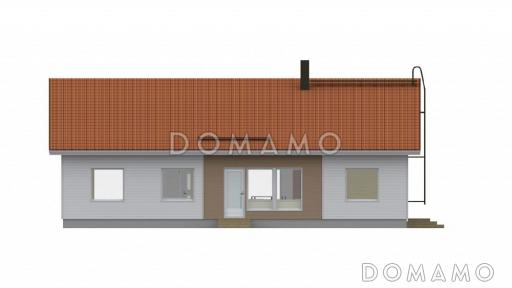 Проект одноэтажного каркасного дома с отдельным входом в маленькую котельную / Фасад 3
