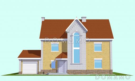 Проект газобетонного коттеджа для большой семьи / Фасад 1