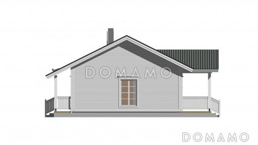 Проект каркасного дома с одной спальней / Фасад 4