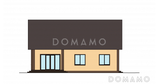 Проект дома с кладовой в кухне, двумя террасами, просторной гостиной / Фасад 4