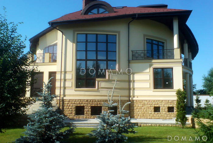 Проект коттеджа с двусветной гостиной и зимним садом Проект коттеджа с двусветной гостиной и зимним садом