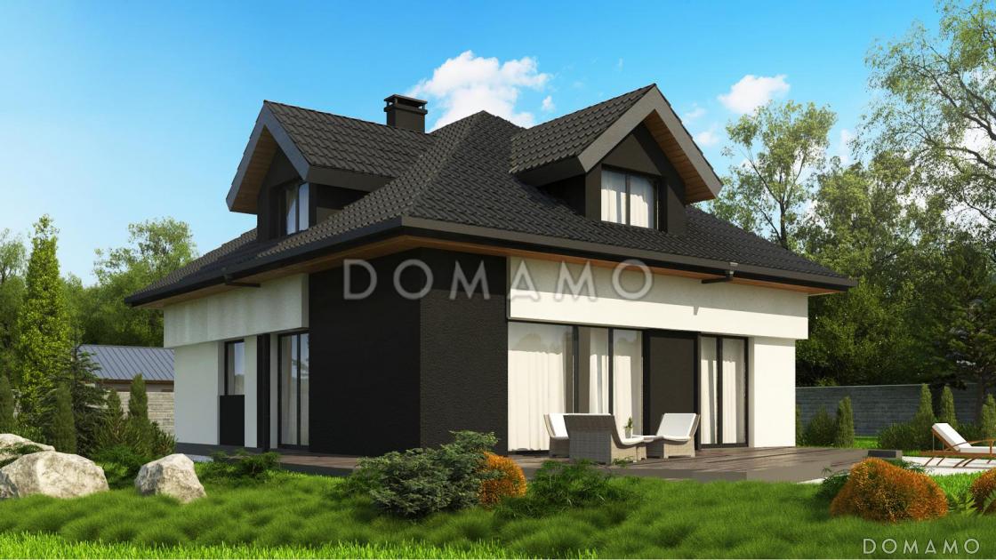 Проект дома с гаражом, постирочной, слуховыми и мансардными окнами в мансарде / 4