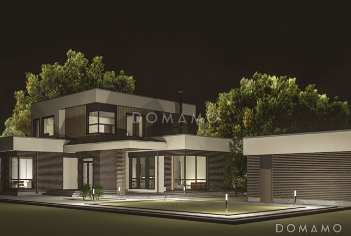 Проект современного дома из газобетона Проект современного дома из газобетона