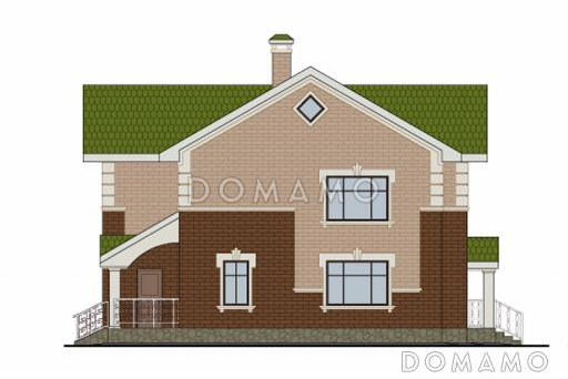 Проект дома из пенобетона с оптимальным набором помещений / Фасад 2