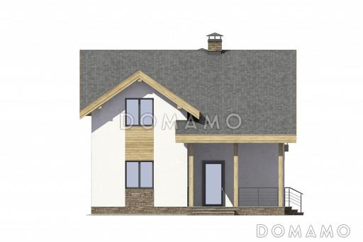 Проект загородного дома из керамических блоков для круглогодичного проживания / Фасад слева