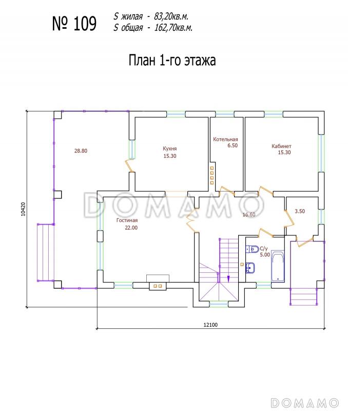 Проект 109 / План 1 этажа
