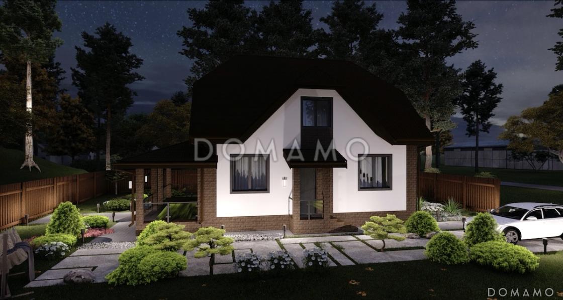 Проект мансардного дома с встроенной сауной, крытой террасой и кабинетом / 6