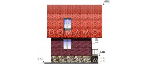 Проект одноэтажного дома с мансардным этажом и встроенным гаражом  / Фасад 3