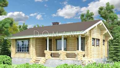 Проект деревянного дома площадью до 100 кв. м из оцилиндрованного бревна Проект деревянного дома площадью до 100 кв. м из оцилиндрованного бревна