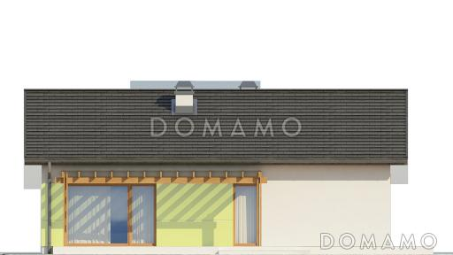 Проект компактного одноэтажного дома из газобетона с современными элементами экстерьера / Фасад 1