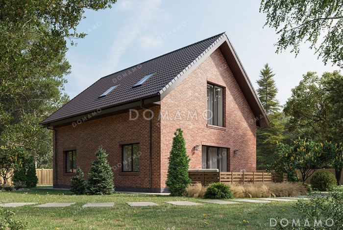 Проект одноэтажного дома с мансардой, большой террасой и гаражом Проект одноэтажного дома с мансардой, большой террасой и гаражом