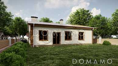 Проект дома с тремя спальнями, гостиной-кухней и постирочной Проект дома с тремя спальнями, гостиной-кухней и постирочной