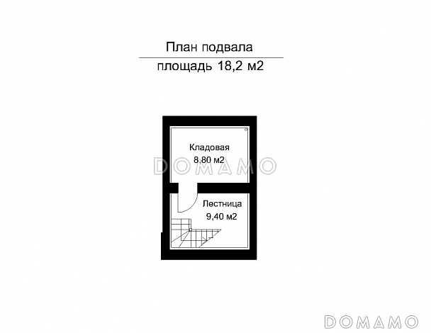 Проект двухэтажного дома из клееного бруса с подвальным этажом и холодным чердаком / План цокольного этажа Проект двухэтажного дома из клееного бруса с подвальным этажом и холодным чердаком / План цокольного этажа