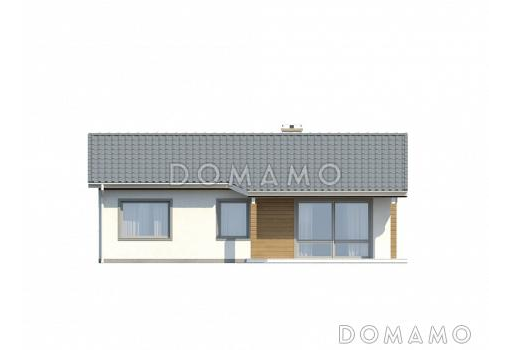 Проект одноэтажного кирпичного дома с просторной гостиной и 3 спальнями / Фасад 3