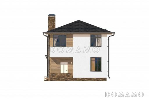 Проект дома с рациональной планировкой, крытой террасой, большой гостиной, котельной, / Фасад 2