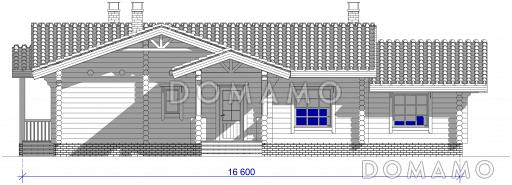 Проект бани c гостевой комнатой и котельной / Фасад 1 Проект бани c гостевой комнатой и котельной / Фасад 1