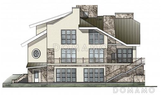 Дом оригинальной формы / Фасад 2