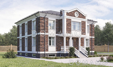 Проект двухэтажного дома с подвалом и гаражом на два автомобиля Проект двухэтажного дома с подвалом и гаражом на два автомобиля