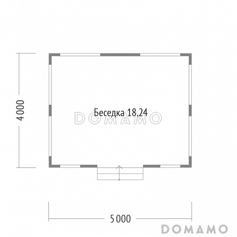 Проект каркасной беседки с барбекю / План 1 этажа