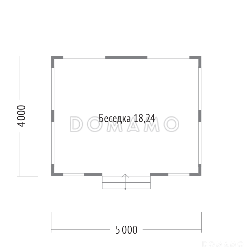 Проект каркасной беседки с барбекю / План 1 этажа