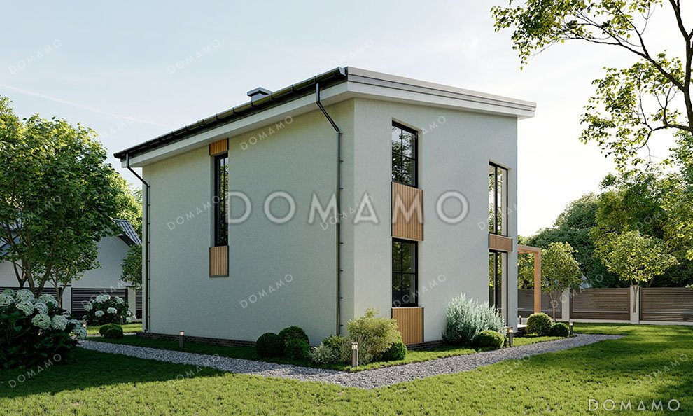 Проект двухэтажного дома с большой гостиной и террасой / 3