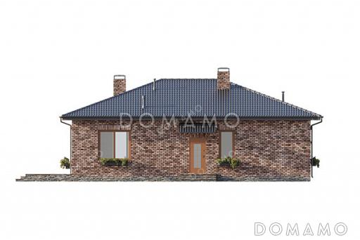 Проект одноэтажного дома с 3 спальнями и открытой террасой / Фасад 3