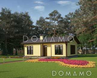 Проект одноэтажного каркасного дома с камином