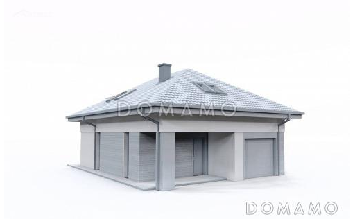 Проект комфортного дома с прачечной, гаражом, тремя спальнями на мансарде и просторной гардеробной / Фасад 4