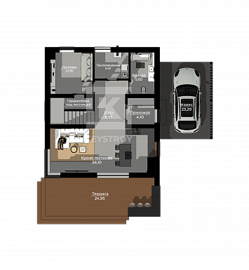 КейСтрой-260 / План 1 этажа КейСтрой-260 / План 1 этажа