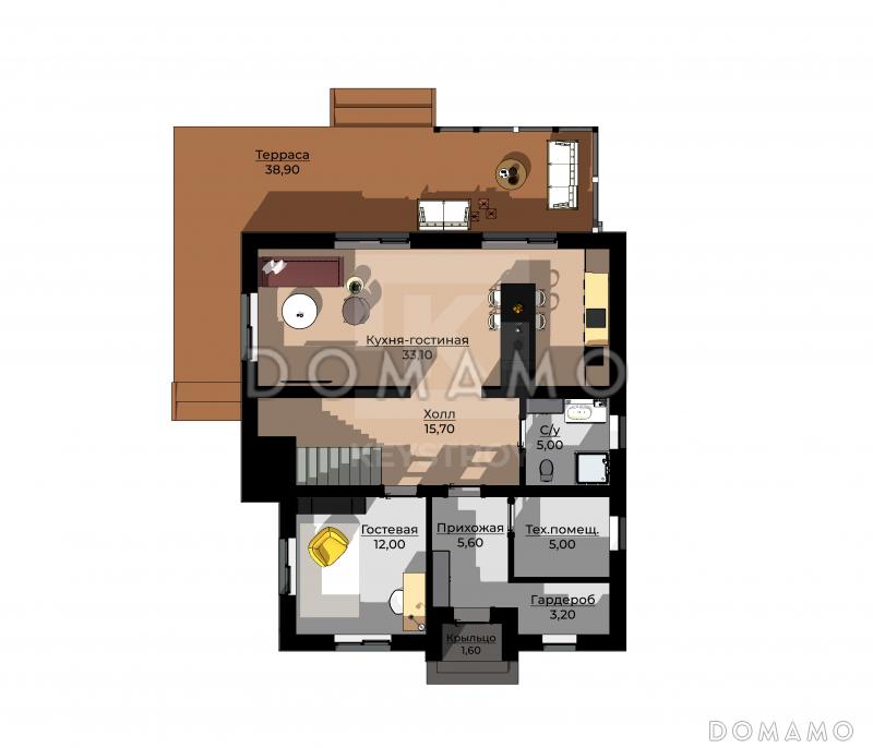 КейСтрой-322 / План 1 этажа