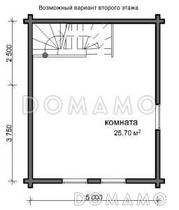 Готовый дом из профилированного или клеенного бруса / План мансардного этажа