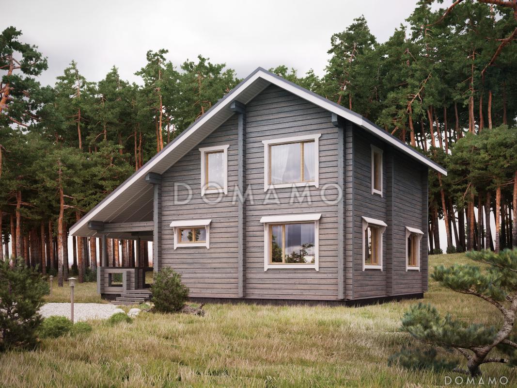 Проект двухэтажного дома из бруса в скандинавском стиле с котельной / 2