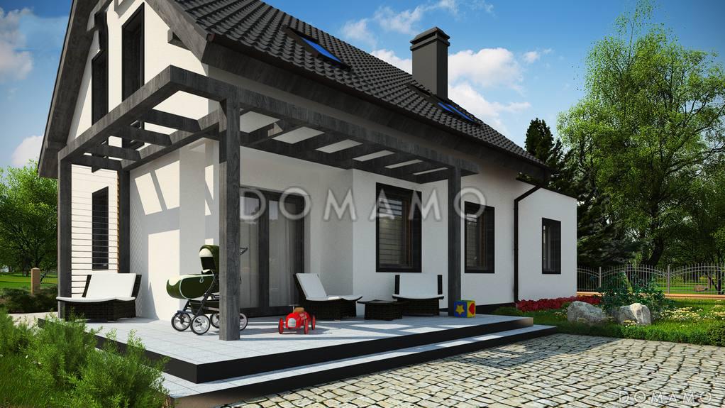 Проект дома из кирпича с мансардой, камином, кабинетом и гаражом / 4