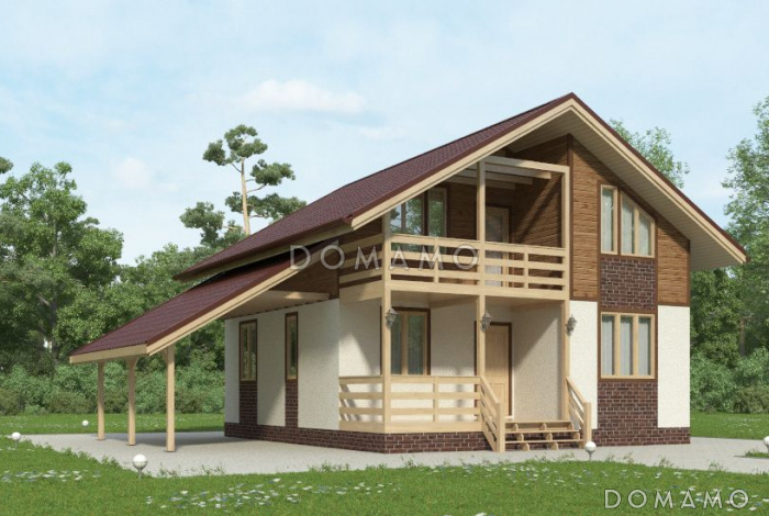 Проект каркасного дома с спальней на первом этаже Проект каркасного дома с спальней на первом этаже