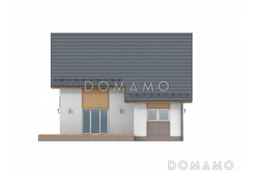 Проект каркасного дома с мансардой / Фасад 2