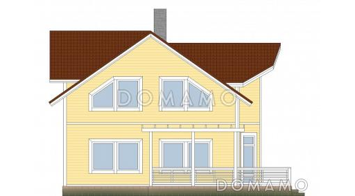 Проект каркасного дома с эркером / Фасад 1
