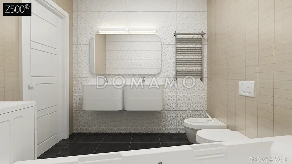 Проект одноэтажного дома из газобетона с гаражом на 2 автомобиля и подвалом / 17