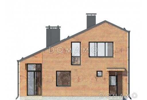 Проект дома из панелей SIP с необычной отделкой / Фасад 3