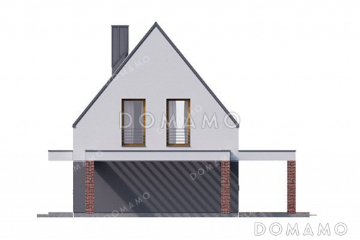 Проект дома с мансардой и навесом для авто / Фасад 4