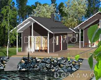 Проект каркасной сауны с санузлом