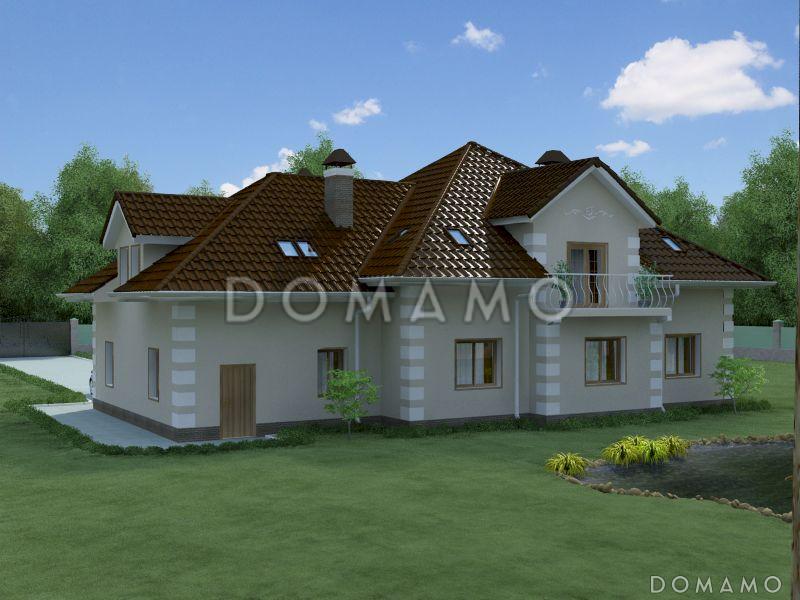 Проект загородного дома с лепниной на фасаде / 9