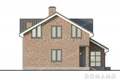 Проект загородного дома с 3 спальнями, изолированной кухней, гаражом на 2 машины и мастерской / Фасад 3