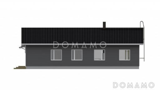 Проект каркасного дома с четырьмя изолированными комнатами / Фасад 1